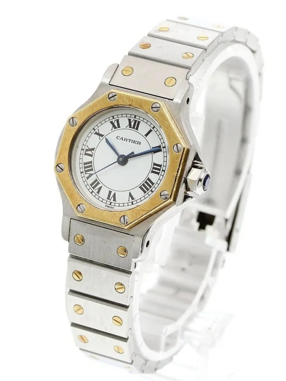 CARTIER Santos Octagon SM YG2 tone white Dial Automatic Ladies Watch_962567